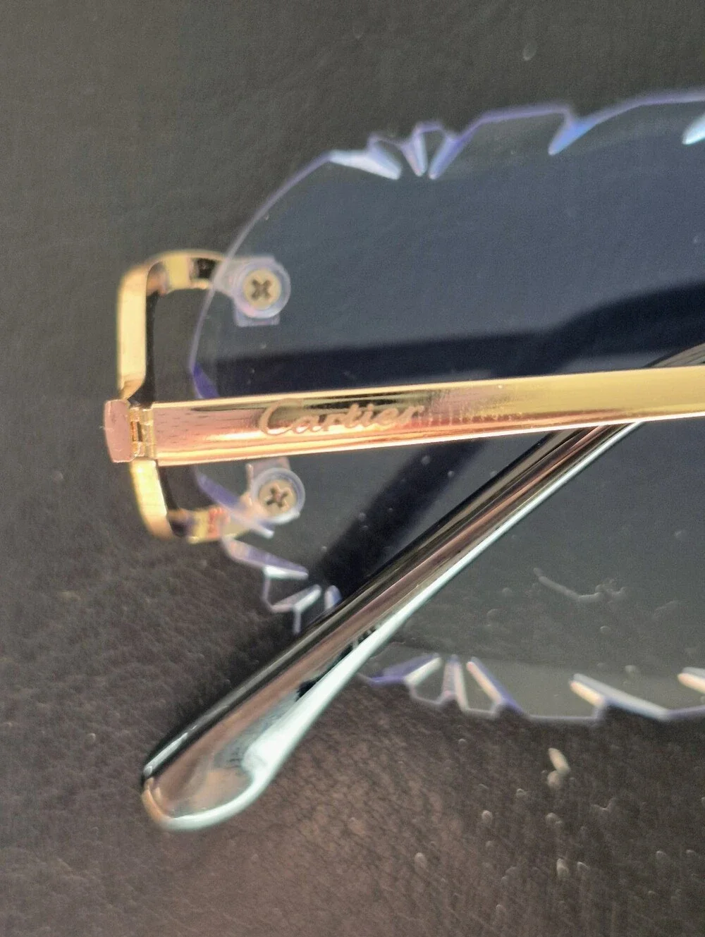 Cartier Rimless Sunglasses with Blue Gradient Lenses